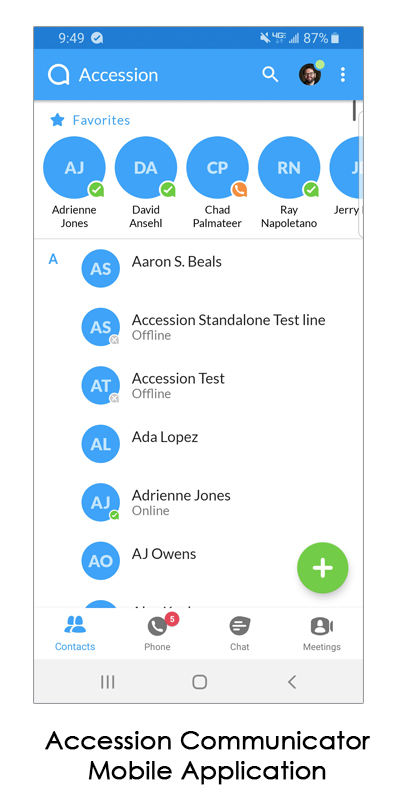 Accession Communicator Mobile Application